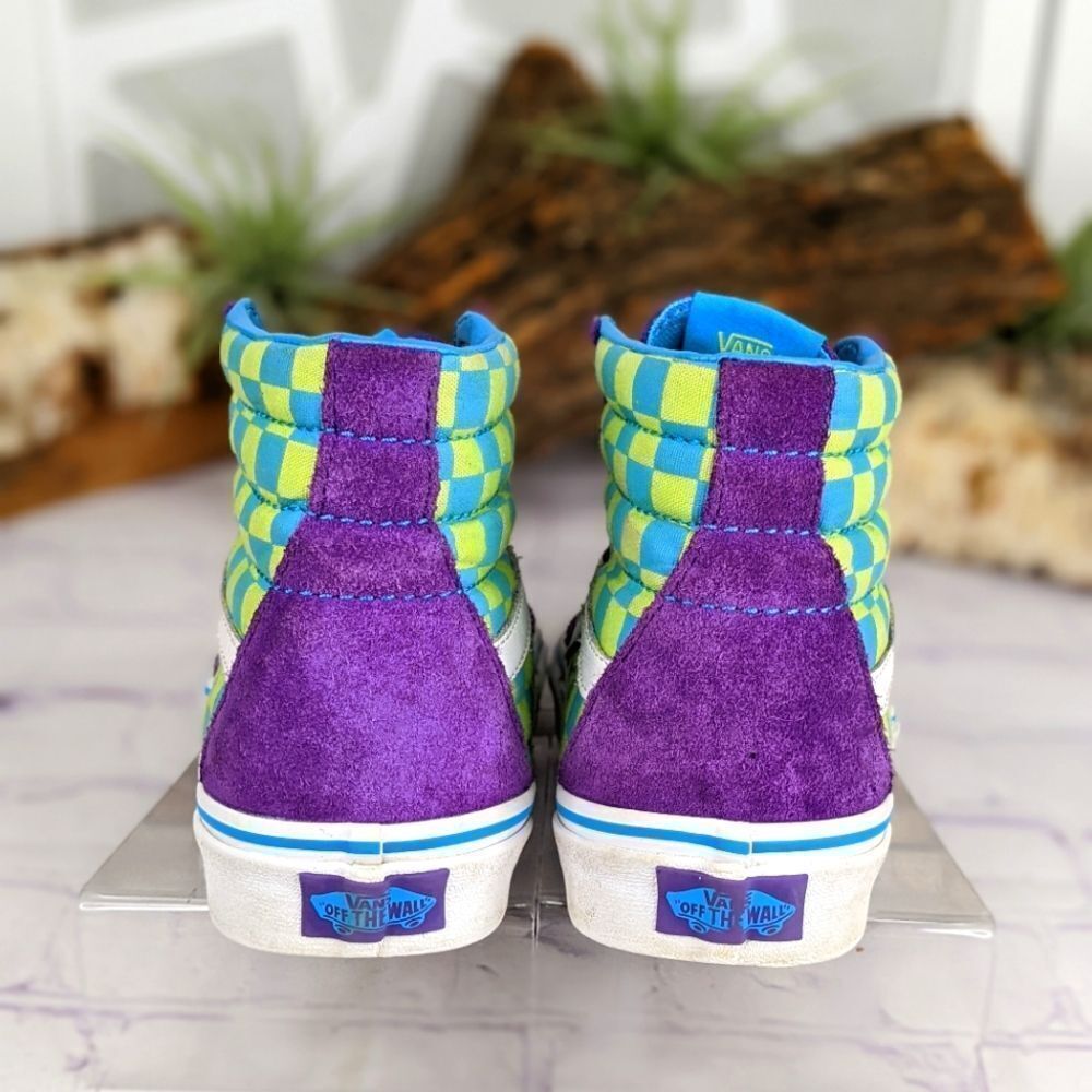 Vans Sk8-Hi 'Crazy Check - Ultraviolet' High Top Sneakers - Picture 5 of 10